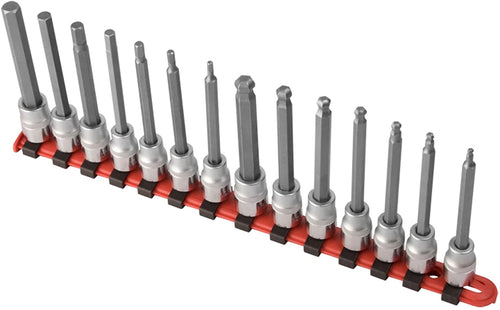 Sunex 9921 3/8" Drive Long Ball Hex Bit Socket Set. Metric. CR-V. 1/8". 3/8". 14-Piece - MPR Tools & Equipment