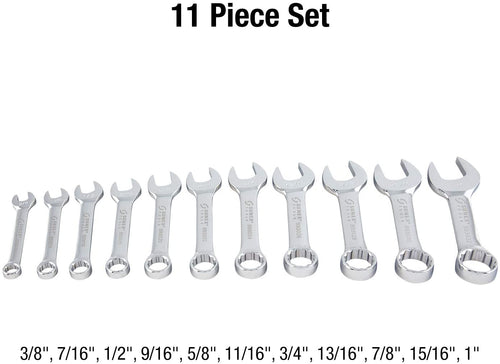 Sunex 9930 SAE Stubby Combination Wrench Set. 3/8-Inch - 15/15-Inch. 11-Piece - MPR Tools & Equipment