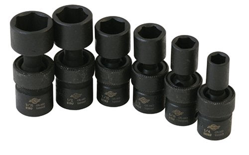 Sunex Tools 1813 6 pieces 1/4" Drive Universal SAE Impact Socket Set - MPR Tools & Equipment