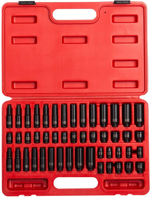 Sunex Tools 1848 1/4 in. Drive Master Impact Socket Set, 48 pieces, SAE/Metric, 3/16 in. - 9/16 in., 4mm - 15mm, Standard/Deep, Cr-Mo Alloy Steel, Radius Corner Design, Heavy Duty Storage Case - MPR Tools & Equipment