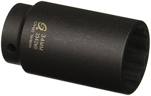 Sunex Tools 234ZMD 1/2 in. Drive 34-mm 12-Point Deep Impact Socket - MPR Tools & Equipment