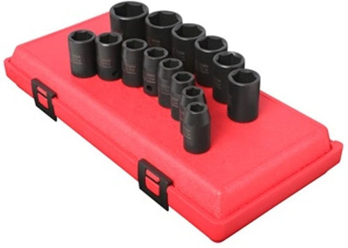 Sunex Tools 2652 14 Piece 1/2 in. Drive Standard Metric 6 Point Impact Socket Set - MPR Tools & Equipment