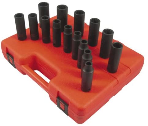 Sunex Tools 2672 15 Piece 1/2" Drive Deep Metric 12 Point Impact Socket Set - MPR Tools & Equipment