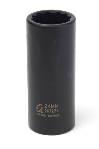 Sunex Tools 267224 1/2 in. Drive 24-mm 12-Point Deep Impact Socket - MPR Tools & Equipment