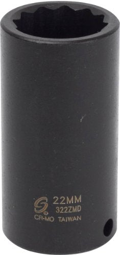 Sunex Tools 322ZMD 3/8 in. 22-mm 12-Point Deep Impact Socket - MPR Tools & Equipment