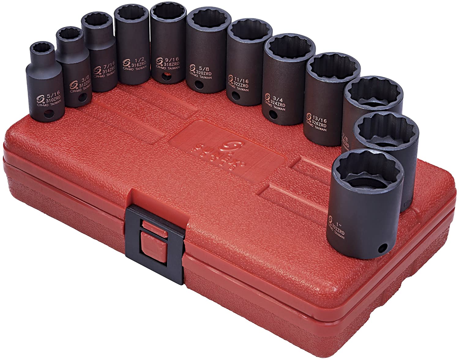 Sunex Tools 3337 3/8 in. Drive 12-Point SAE Semi-Deep Impact Socket Set - MPR Tools & Equipment