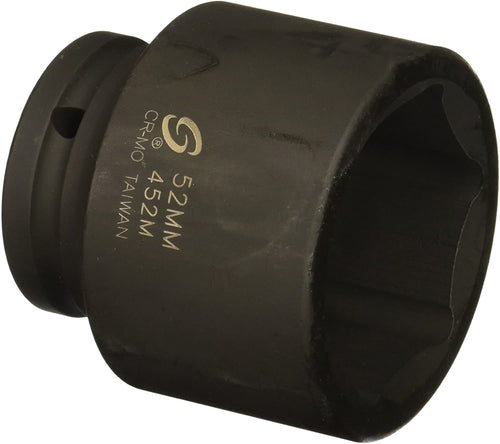 Sunex Tools 452M 3/4" Drive Standard 6 Point Metric Impact Socket 52mm - MPR Tools & Equipment