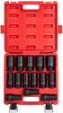 Sunex Tools 4638 3/4 in. Drive Deep Impact Socket Set, 14 pieces, SAE, 3/4" - 1-5/8", Cr-Mo Alloy Steel, Radius Corner Design, Dual Size Markings, Heavy Duty Storage Case - MPR Tools & Equipment