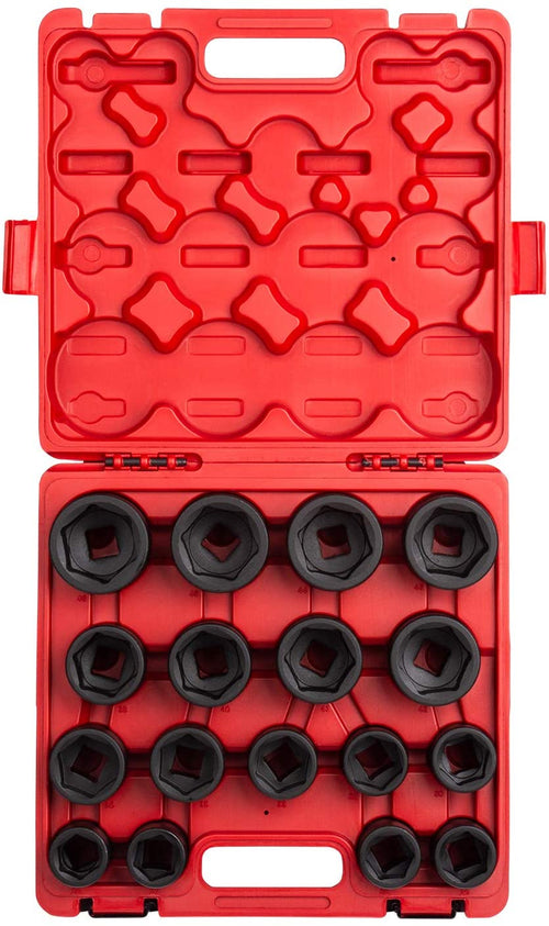 Sunex Tools 4684 3/4 in. Drive Heavy Duty Impact Socket Set, 17 pieces, Metric, 26mm-46mm, Cr-Mo Alloy Steel, Radius Corner Design, Dual Size Markings, Heavy Duty Storage Case - MPR Tools & Equipment