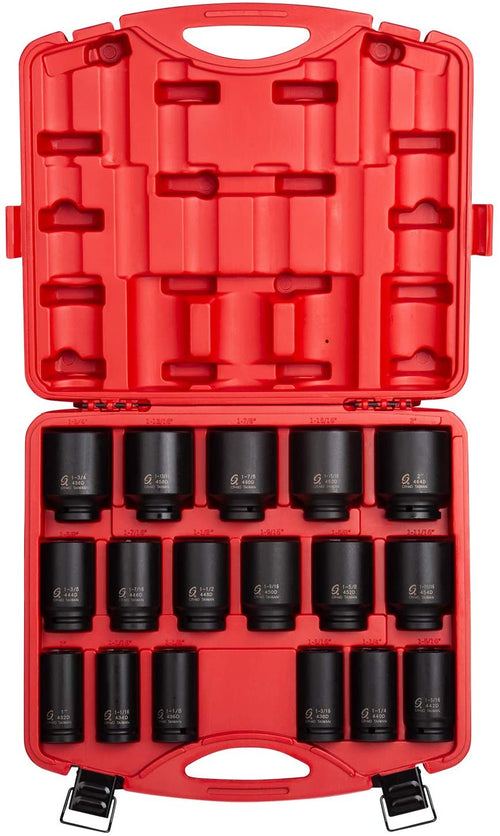 Sunex Tools 4685 3/4 in. Drive Heavy Duty SAE Deep Impact Socket Set, 17 pieces - MPR Tools & Equipment