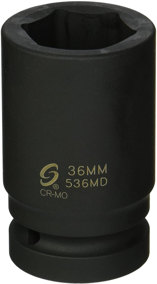 Sunex Tools 536MD 1 in. Drive Deep 6 Point Metric Impact Socket, 36-mm - MPR Tools & Equipment