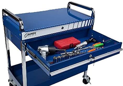 Sunex Tools 8013ABL Sunex Tools 8013ABL Service Cart with Locking Top and Drawer, Blue - MPR Tools & Equipment