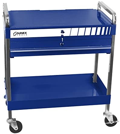 Sunex Tools 8013ABL Sunex Tools 8013ABL Service Cart with Locking Top and Drawer, Blue - MPR Tools & Equipment