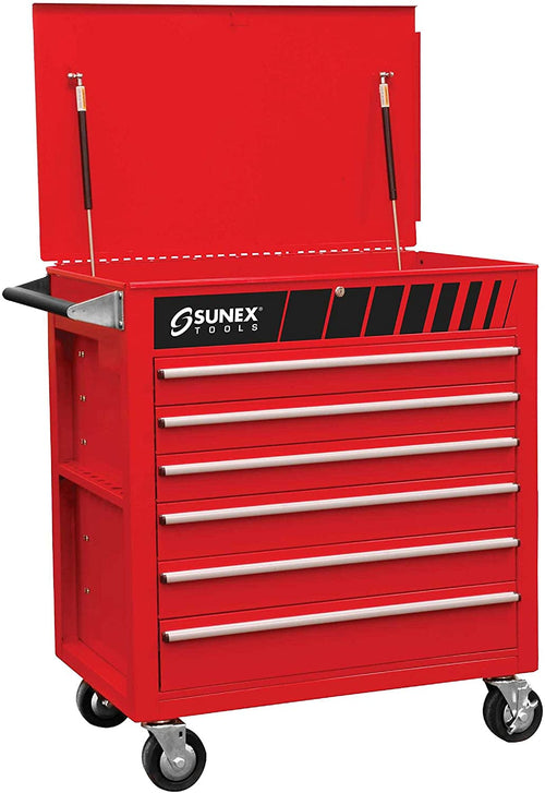 Sunex Tools 8057 Premium Full Drawer Service Red Cart - MPR Tools & Equipment