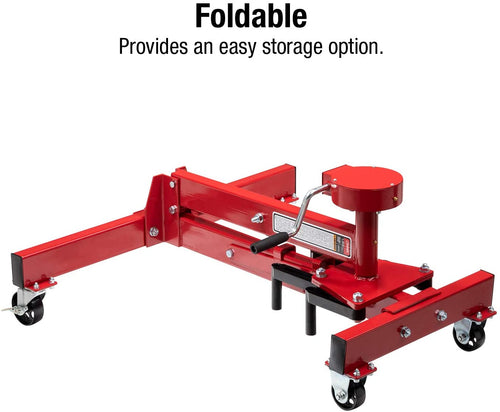 Sunex Tools 8300GB, Foldable Engine Stand, ½ Ton Capacity, Self-Locking Worm Drive Gearbox, Foldable, Adjustable, Caster Wheels, Four Wheel Base - MPR Tools & Equipment