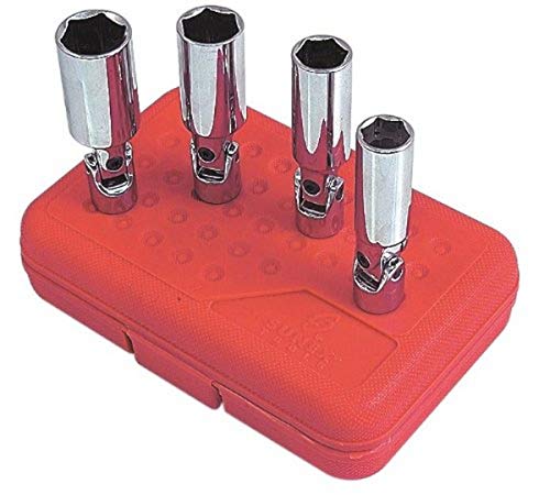 Sunex Tools 8844 3/8 in. Drive 13/16 in. Universal Spark Plug Socket, Fully Polished, CR-V 9/16 in. - 13/16 in., 4 pieces - MPR Tools & Equipment