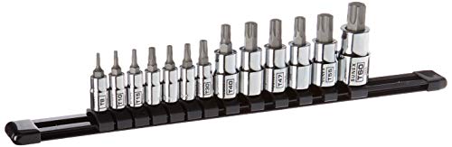 Sunex Tools 912313S 13Pc 1/4" 3/8" & 1/2" Drive Chrome Star Bit Socket Rail - MPR Tools & Equipment