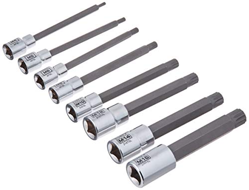 Sunex Tools 9238TSL 8-pc 3/8" & 1/2" Dr Chrome Long Triple Square Bit Socket Rail - MPR Tools & Equipment