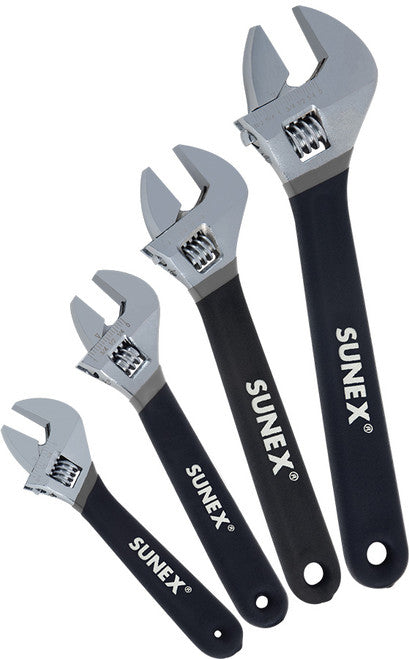 Sunex Tools 9618A 4 PC ADJUSTABLE WRENCH SET (6", 8", 10", 12") - MPR Tools & Equipment