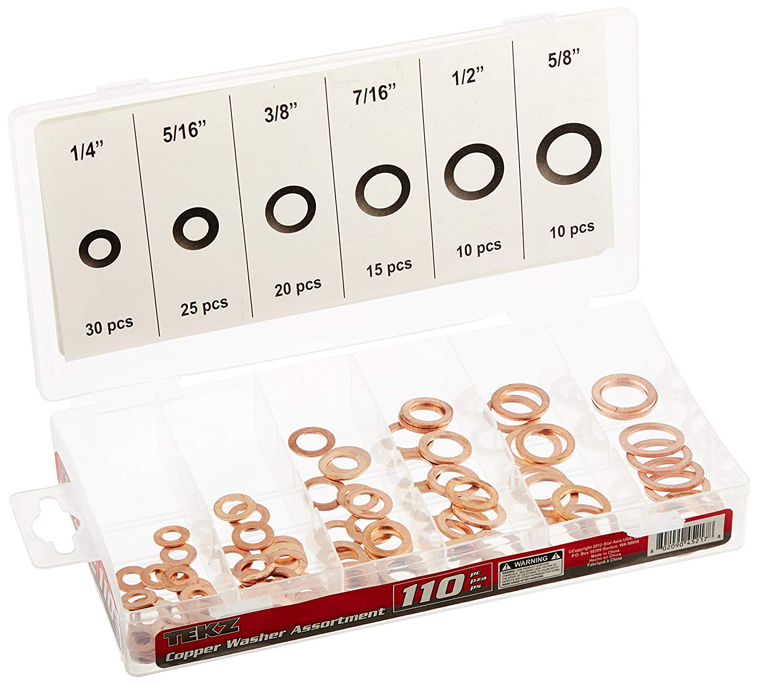 TITAN 110 Piece Copper Washer Assortment - MPR Tools & Equipment