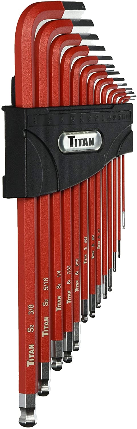 Titan 12713 13-Piece SAE Extra Long Ball End Hex Key Set - MPR Tools & Equipment