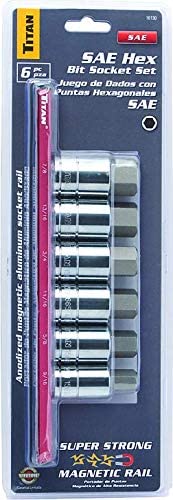 Titan 16130 SAE Large Hex Bit Socket Set-6 Piece - MPR Tools & Equipment