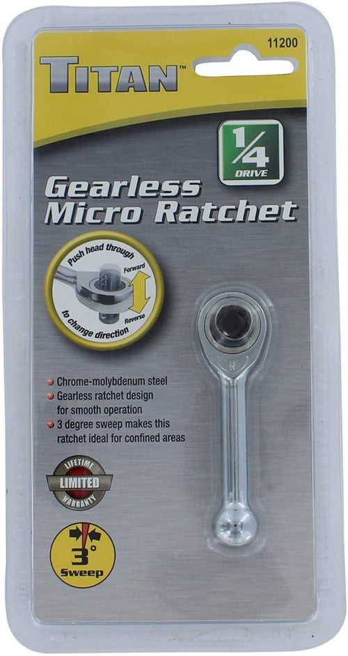 Titan Tools 11200 1/4 Inch Drive x 3 Inch Gearless Micro Ratchet - MPR Tools & Equipment