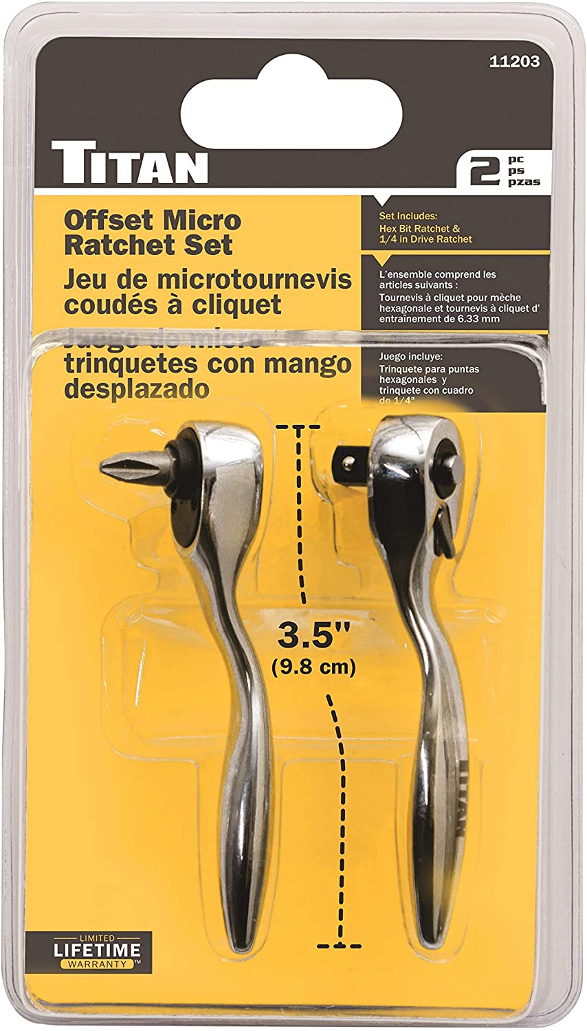 Titan Tools 11203 Offset Micro Bit Driver and Ratchet Set-2 pieces - MPR Tools & Equipment