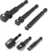 Titan Tools 12001 6-PC 1/4", 3/8", 1/2" DRIVE STUBBY AND WOBBLE SOCKET ADAPTER SET, 1/4" SHANK - MPR Tools & Equipment