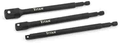 Titan Tools 12086 3 pieces 6 in. Long Socket Adapter Set - MPR Tools & Equipment