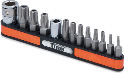 Titan Tools 16137 13-PC TAMPER RESISTANT 5-LOBE STAR BIT SOCKET SET, TR8-TR55 - MPR Tools & Equipment