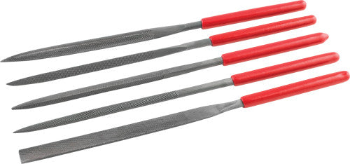 Titan Tools 17068 5-PC PRECISION FILE SET, 6.25" LONG (ROUND, HALF ROUND, FLAT, KNIFE & TRIANGLE) - MPR Tools & Equipment