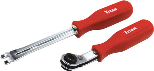 Titan Tools 85512 2-PC. MERITOR BRAKE SLACK ADJUSTING FORK-END TOOL AND 5/16" DOUBLE SQUARE RATCHET WRENCH KIT - MPR Tools & Equipment