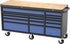 Tobeq RCBT721524BLBK 72" 15-DRAWER ROLLER CABINET, BLUE/BLACK - MPR Tools & Equipment