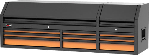 Tobeq TCBT720923ORBK 72" 9-DRAWER TOP CHEST, ORANGE/BLACK - MPR Tools & Equipment