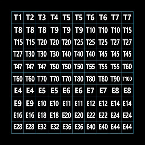 Tool Grid 51061 Torx Identification Labels Set (4 Sheets/Bag) - MPR Tools & Equipment