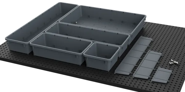 Tool Grid CONTBDL52 Container & Divider Bundle, 52 Holders & 100 Screws (Board & Tools Not Included) - MPR Tools & Equipment