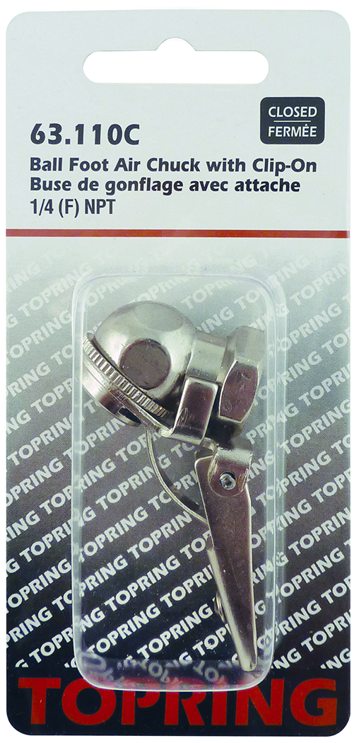 Topring 110C Air Chuck Ball Foot Clip-On 1/4(F)Npt Closed - MPR Tools & Equipment