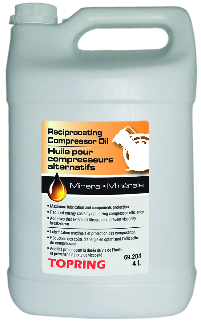 Topring 204 Reciprocating Compressor Lubricant (4L) - MPR Tools & Equipment