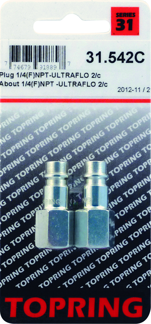 Topring 542C Plug (Ultraflo) 1/4(F)Npt 2Pcs/C - MPR Tools & Equipment