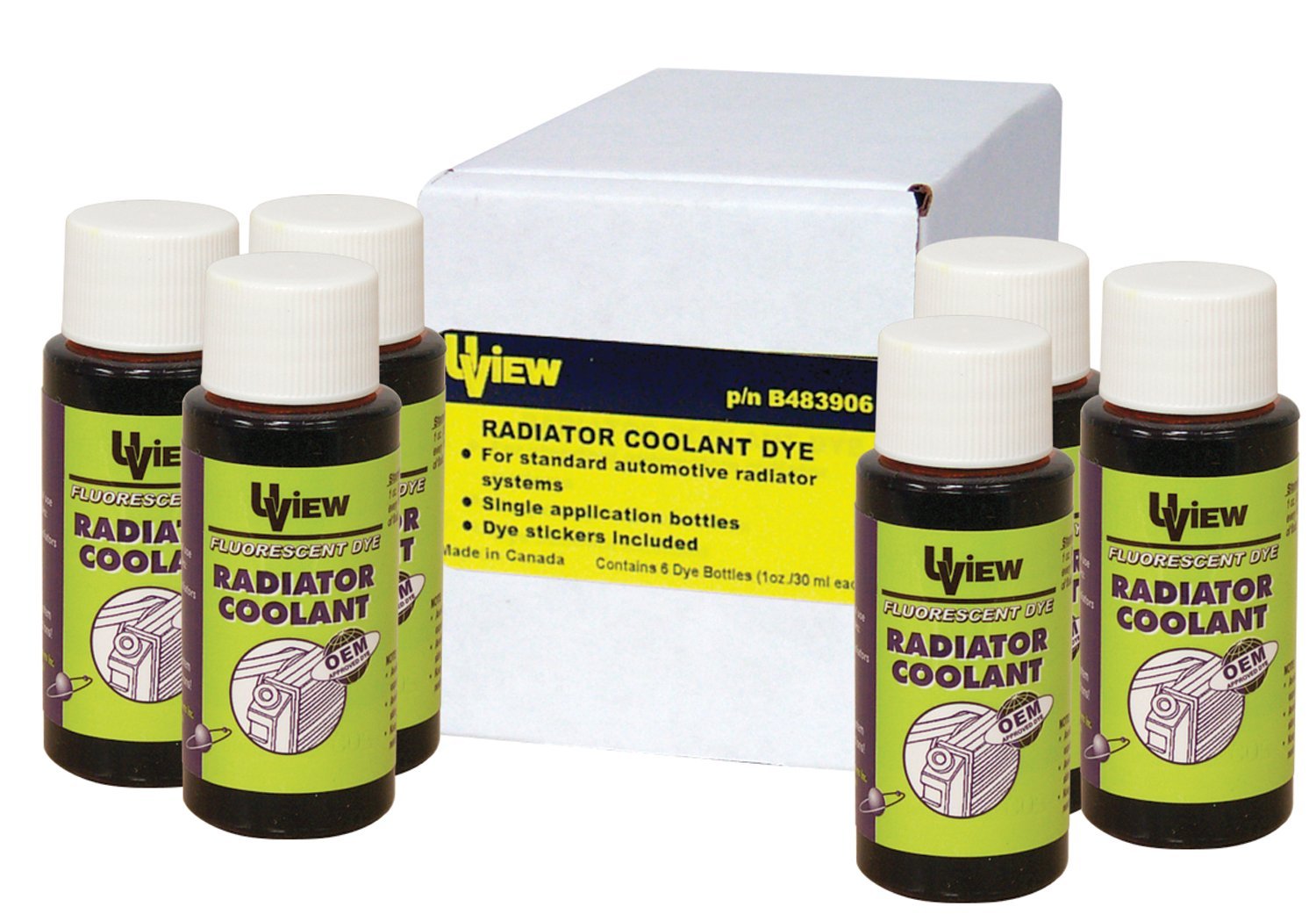 UView B483906 Radiator Coolant Dye 6-1 oz. Bottle - MPR Tools & Equipment