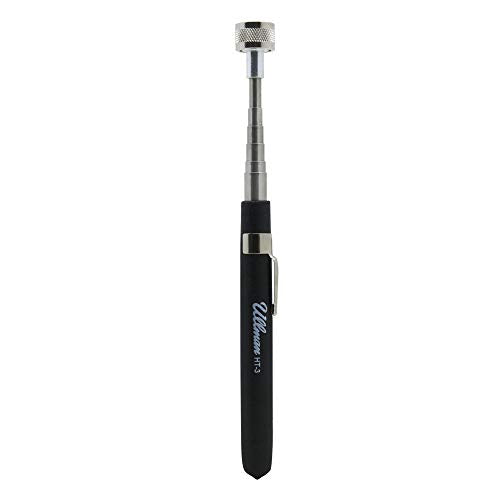 Ullman Devices HT-3 Telescoping Hi-Tech Magnetic Pick-Up Tool with Powercap, 8-1/4" to 30-1/4" Extended Handle Length, 10 lbs Capacity, Silver - MPR Tools & Equipment