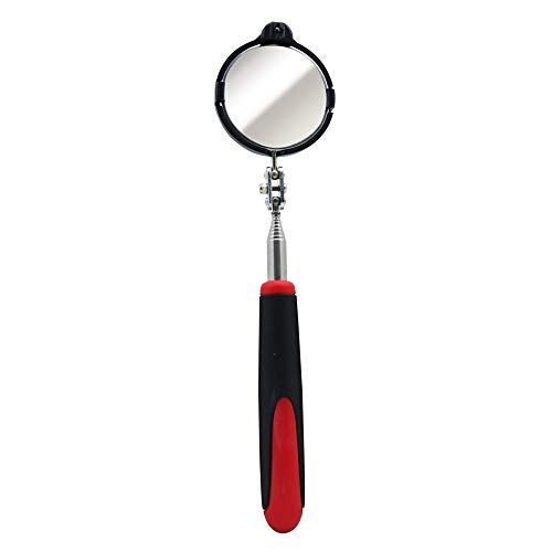 Ullman Devices HTC-2LT LED Light Telescoping Inspection Mirror, 2-3/8" Diameter, 6-1/2" to 36-3/8" Length, Diameter: 2-3/8", Length: 6-1/2" to 36-3/8", Round/Telescoping Mirror - MPR Tools & Equipment