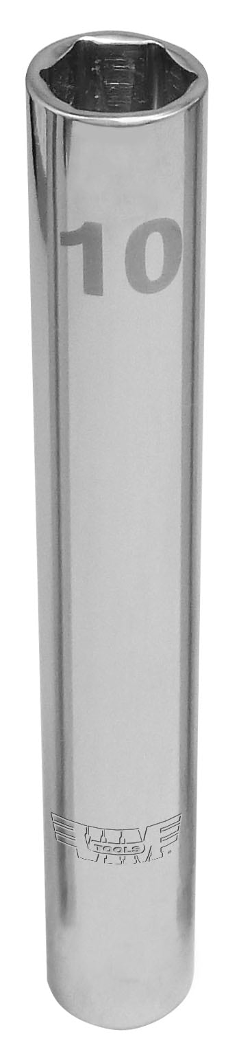 VIM Tools EDM410 10mm Extra Deep Metric Socket, 1/4" Square Drive, Chrome - MPR Tools & Equipment