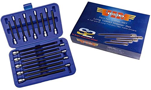 VIM Tools V458L-SET Long Torx Master Set, Long T10 TRU T50, 4.5" - MPR Tools & Equipment