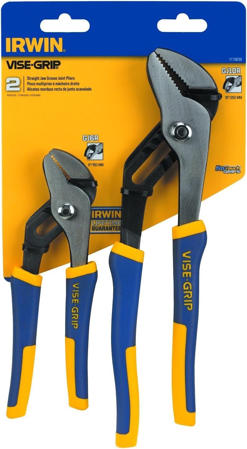 Irwin Tools 1773639 Vise-Grip Straight Jaw Groove Joint Set, 6" & 10"