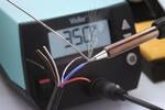 Weller WE1010NA soldering station in use with multi-wire application