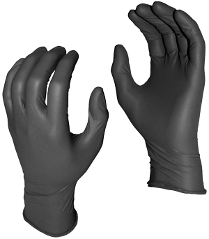 Watson Gloves WTS5555PFL (50) 8 Mil Black Nitrile Gloves Large - MPR Tools & Equipment