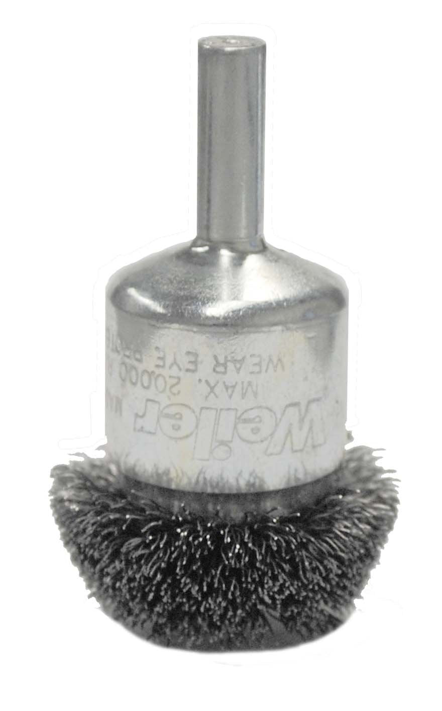 Weiler 10035 Circular Flared Crimped Wire End Brush. 1-1/4". 0.08" Steel Fill - MPR Tools & Equipment