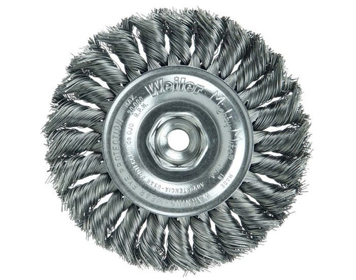 Weiler 13103 Wheel Brush With Nut, 4 In Diameter Brush - MPR Tools & Equipment